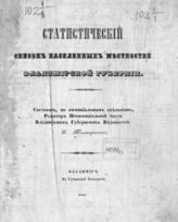 Тихонравов К. Н. Статистический список населенных местностей Владимирской губернии : Составили по официальным сведениям. - Владимир, 1857.