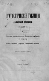 Статистические таблицы Самарской губернии. Отд. 1.4 : Состав народонаселения Самарской губернии по возрасту. - Самара, 1871.