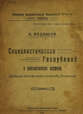 Кадишев А. Б. Социалистическая республика в капиталистическом окружении : (внешняя экономическая политика концессии). - Смоленск, 1921.